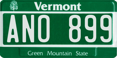 VT license plate ANO899