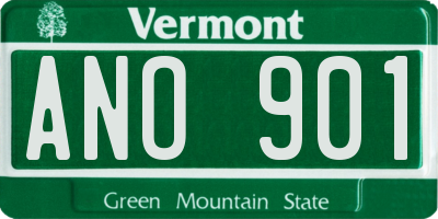 VT license plate ANO901