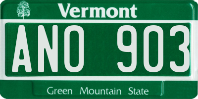 VT license plate ANO903