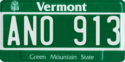 VT license plate ANO913