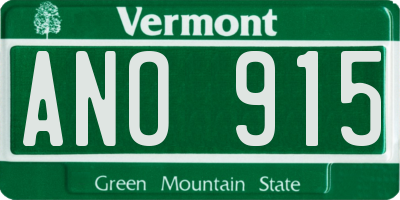 VT license plate ANO915