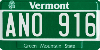 VT license plate ANO916