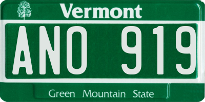 VT license plate ANO919
