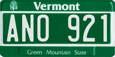 VT license plate ANO921