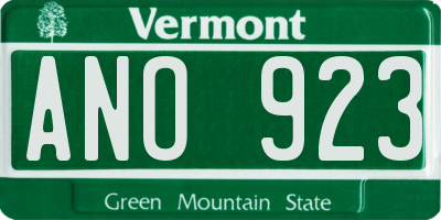VT license plate ANO923