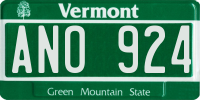 VT license plate ANO924