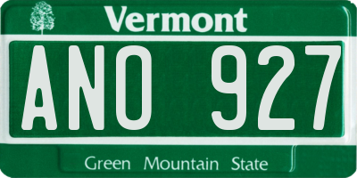 VT license plate ANO927