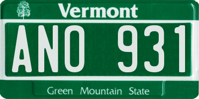 VT license plate ANO931