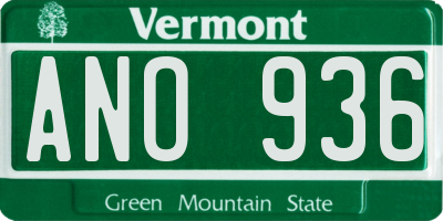 VT license plate ANO936