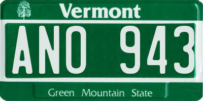 VT license plate ANO943