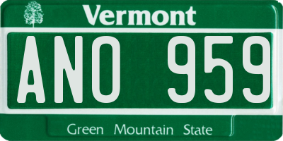 VT license plate ANO959