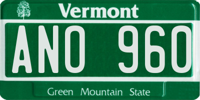 VT license plate ANO960