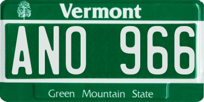 VT license plate ANO966