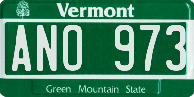VT license plate ANO973