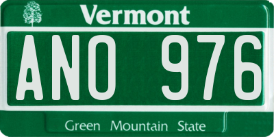 VT license plate ANO976