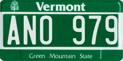 VT license plate ANO979