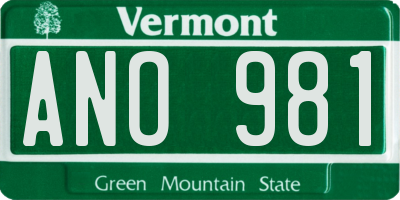 VT license plate ANO981