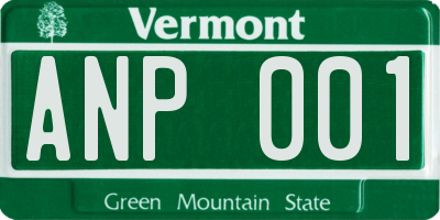 VT license plate ANP001