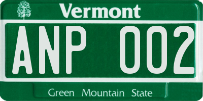VT license plate ANP002