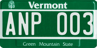 VT license plate ANP003