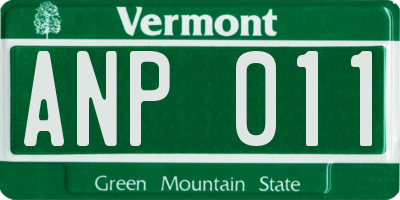VT license plate ANP011