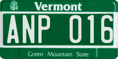 VT license plate ANP016