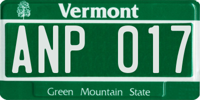 VT license plate ANP017