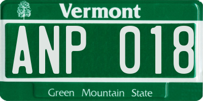 VT license plate ANP018