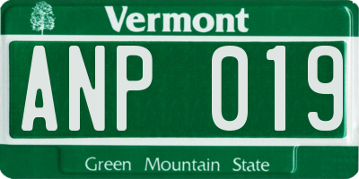 VT license plate ANP019