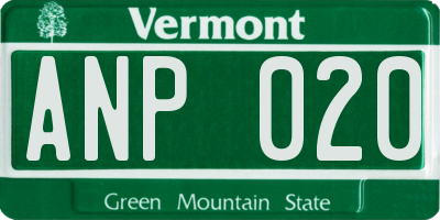 VT license plate ANP020