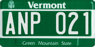 VT license plate ANP021