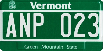 VT license plate ANP023