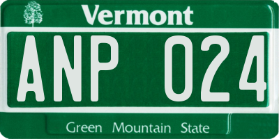 VT license plate ANP024