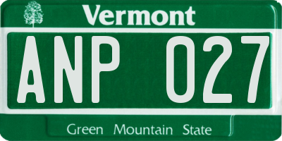 VT license plate ANP027