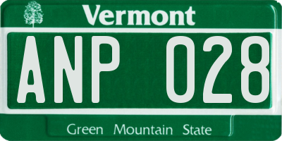 VT license plate ANP028