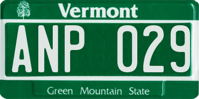VT license plate ANP029