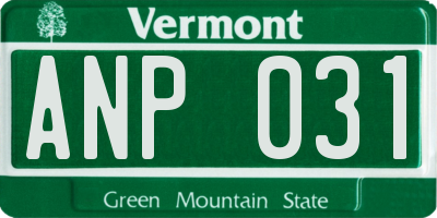 VT license plate ANP031