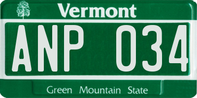 VT license plate ANP034