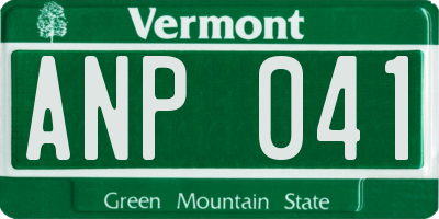 VT license plate ANP041