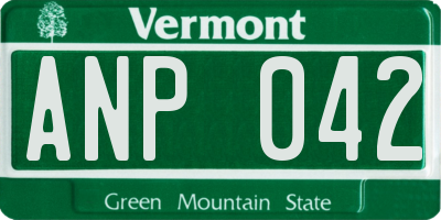 VT license plate ANP042