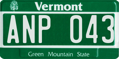 VT license plate ANP043