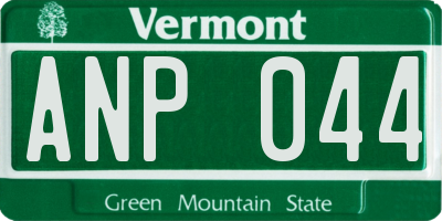VT license plate ANP044