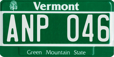 VT license plate ANP046