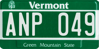 VT license plate ANP049