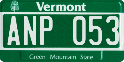VT license plate ANP053