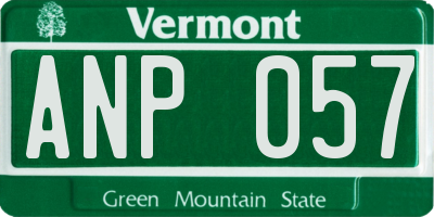 VT license plate ANP057