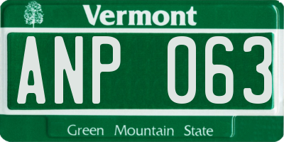 VT license plate ANP063