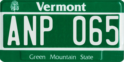 VT license plate ANP065