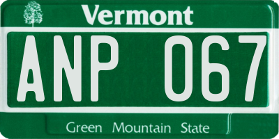 VT license plate ANP067