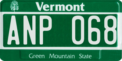 VT license plate ANP068